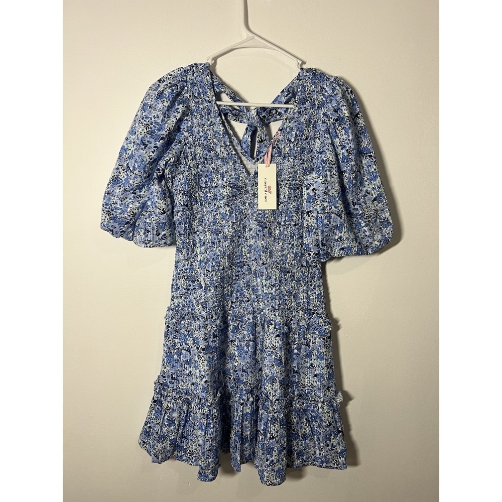Vineyard Vines x The Kentucky Derby Women's Smocked Mini Floral Dress Size S NWT
